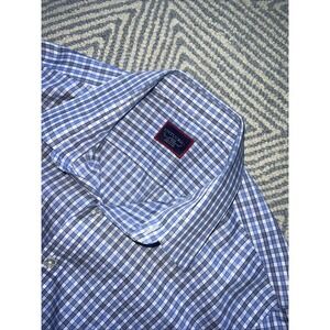 UNTUCKit Long Sleeve Button Shirt - White/Blue/Blue - Large Tall Slim